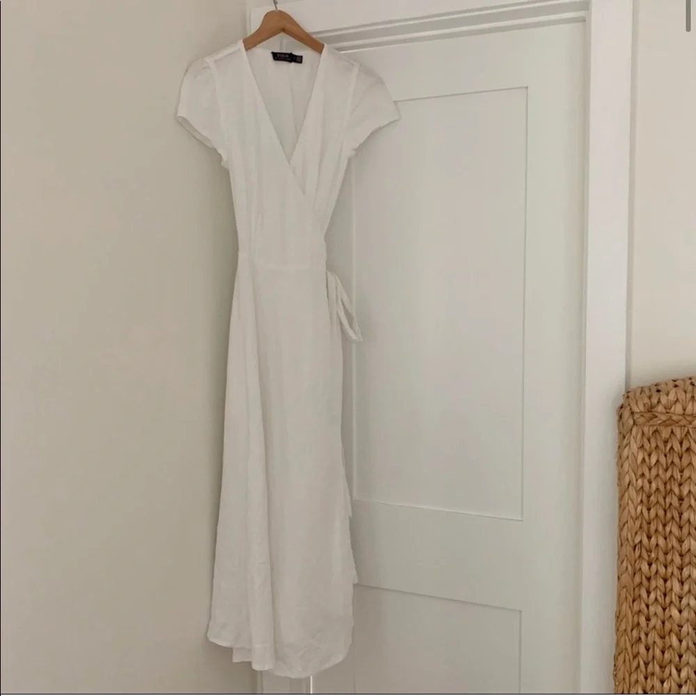New Ralph Lauren Linen Maxi White Long Dress - Picture 1 of 13